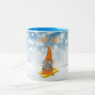 Caneca De Café Em Dois Tons Férias  Laranja de neve com esqui Nisse