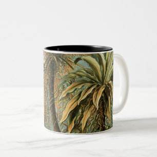 Caneca De Café Em Dois Tons Ferns Palm Tree Arte Botânica Antica