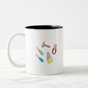 Caneca De Café Em Dois Tons Ferramentas de Handyman Cute