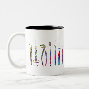 Caneca De Café Em Dois Tons Ferramentas Dentist