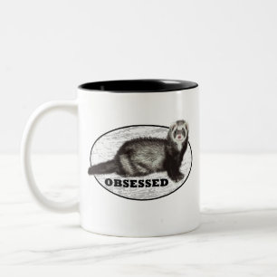 Caneca De Café Em Dois Tons Ferret Obcecado * com Sable Ferret