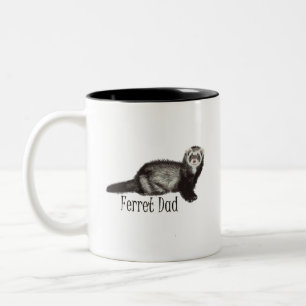 Caneca De Café Em Dois Tons Ferret Pai Preto com Ferret Sable