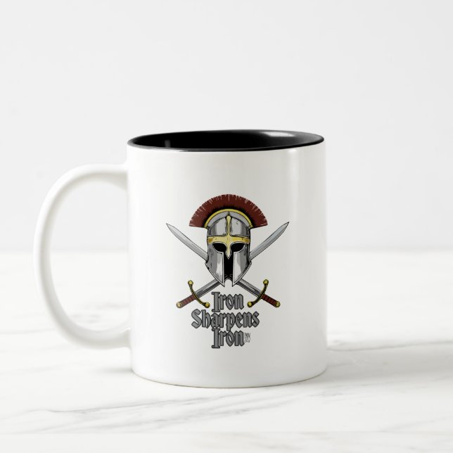 Caneca De Café Em Dois Tons Ferro Sharpens Ferro Inspiração Cristã Essencial (Esquerda)