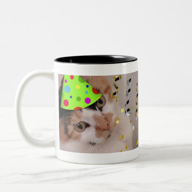 Caneca De Café Em Dois Tons Festa Animal/Calico Cat (Esquerda)