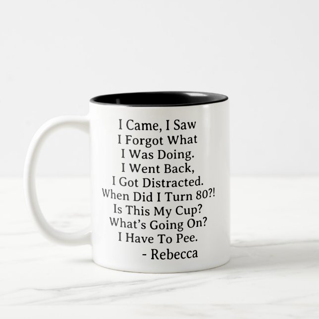 Caneca De Café Em Dois Tons Festa de 80 Anos Engraçada (Esquerda)