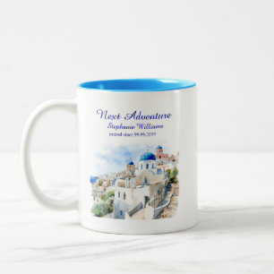 Caneca De Café Em Dois Tons Festa de aposentadoria da ilha de destino Grécia