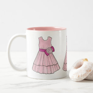 Caneca De Café Em Dois Tons Festa de casamento de Flor Rosa, Pageador de Vesti