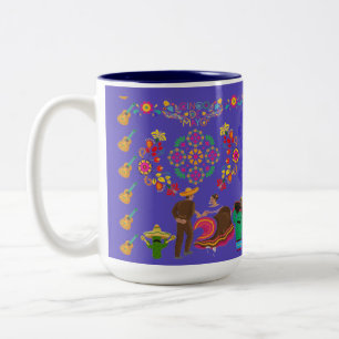 Caneca De Café Em Dois Tons Festa de Cores roxo real kelly