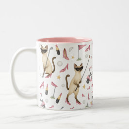 Caneca De Café Em Dois Tons Festa de Despedida de Solteira da Gata Golfista te