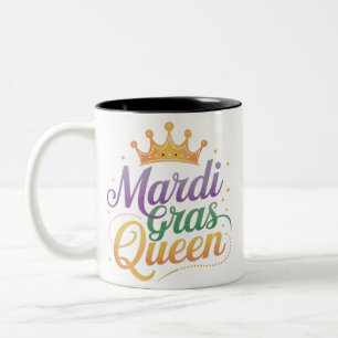 Caneca De Café Em Dois Tons Festa de Fantasias do Desfile da Rainha do Mardi G