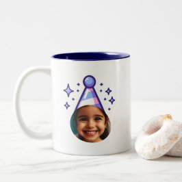 Caneca De Café Em Dois Tons Festa de Fotos Personalizada Mãe da Rapariga de An