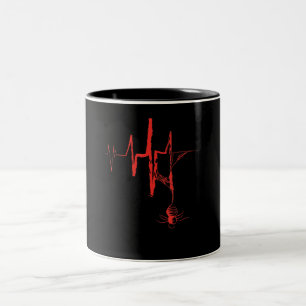 Caneca De Café Em Dois Tons Festa de Halloween Vermelha e Sangrenta com Batime