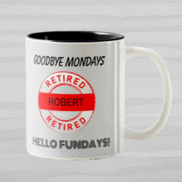 Caneca De Café Em Dois Tons Festa de Reforma de Fundo