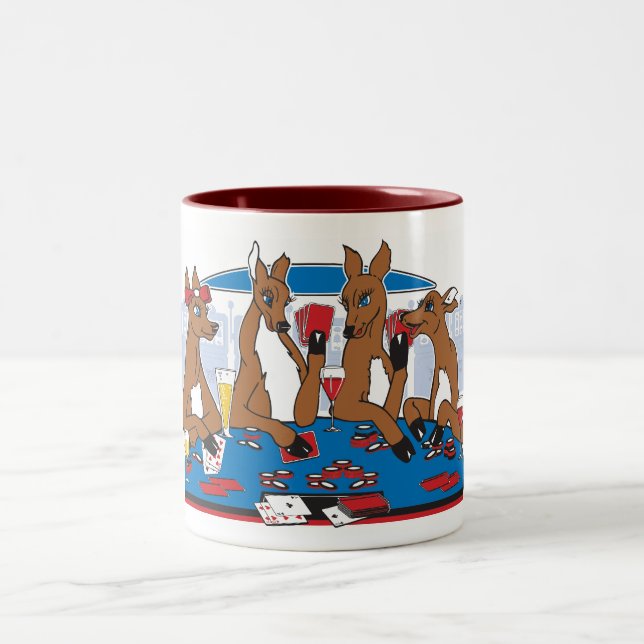 Caneca De Café Em Dois Tons Festa de solteira de Reprodução de Poker (Centro)