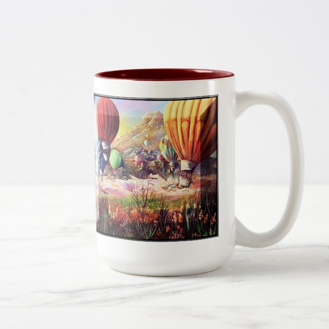 Caneca De Café Em Dois Tons "Festa do balão de ar quente" (Direita)