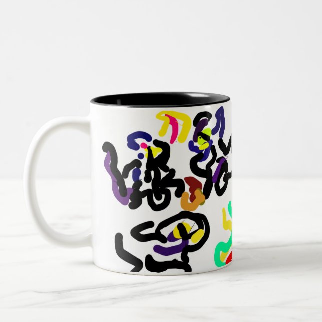 Caneca De Café Em Dois Tons Festa dos Gatos Pretos (Esquerda)