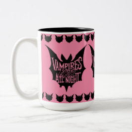 Caneca De Café Em Dois Tons Festa Noturna: Festa de Halloween dos Vampiros