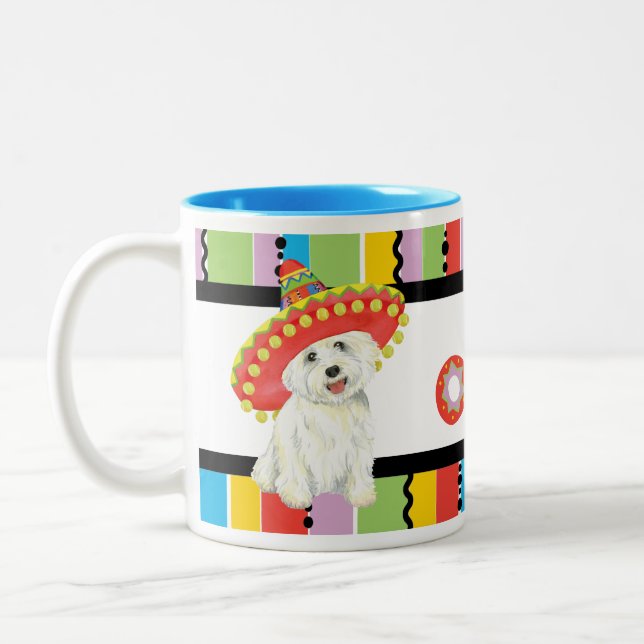 Caneca De Café Em Dois Tons Festa Westie (Esquerda)