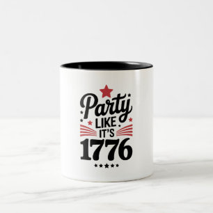 Caneca De Café Em Dois Tons Festeje Como Se Fosse 1776 Camiseta Divertida de