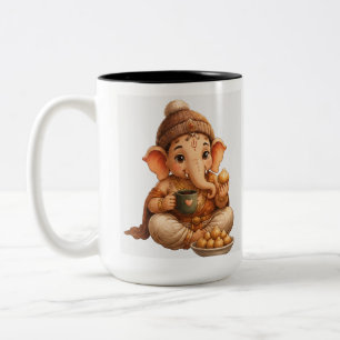 Caneca De Café Em Dois Tons Festival Cute Ganesha Ganesh Chaturthi