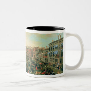 Caneca De Café Em Dois Tons Festival dos touros, polo de Campo San