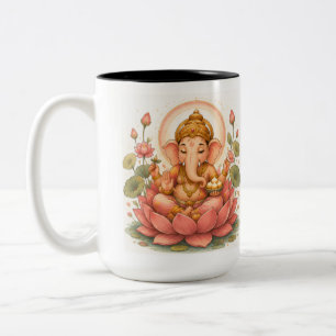Caneca De Café Em Dois Tons Festival Ganesh Chaturthi Ganesha Lotus