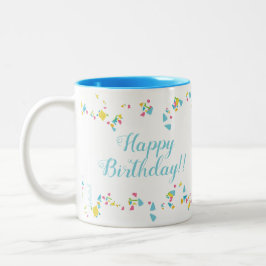 Caneca De Café Em Dois Tons Festive Confetti Happy Birthday Mug