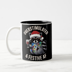 Caneca De Café Em Dois Tons Festivo AF Raccoon Espresso
