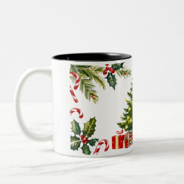 Caneca De Café Em Dois Tons Festivo Festivo Cinto tradicional Natal