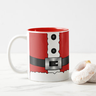 Caneca De Café Em Dois Tons Festivo Retro natal terno vermelho Papai Noel