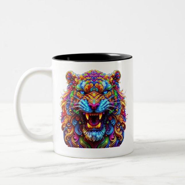 Caneca De Café Em Dois Tons Fierce Glower Tiger (Esquerda)