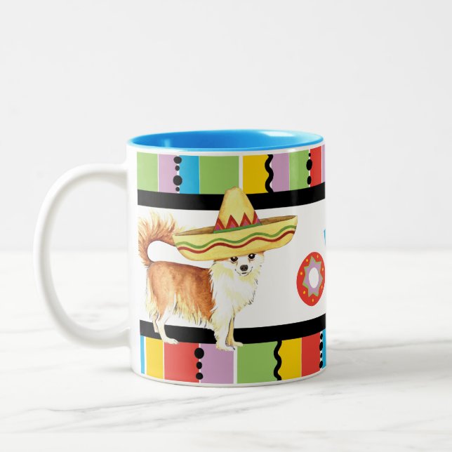 Caneca De Café Em Dois Tons Fiesta Long Casaco Chihuahua (Esquerda)