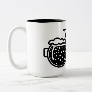 Caneca De Café Em Dois Tons Fiets met bierglas. Flesopener icoon