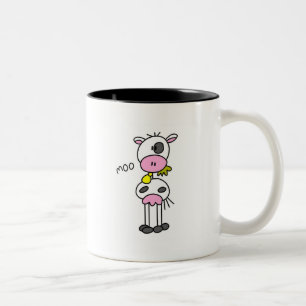 Caneca De Café Em Dois Tons Figura camiseta e presentes da vara da vaca