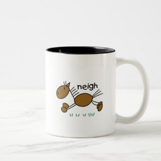 Caneca De Café Em Dois Tons Figura camiseta e presentes da vara do cavalo