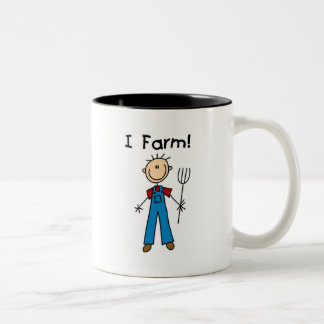 Caneca De Café Em Dois Tons Figura camiseta e presentes da vara do fazendeiro