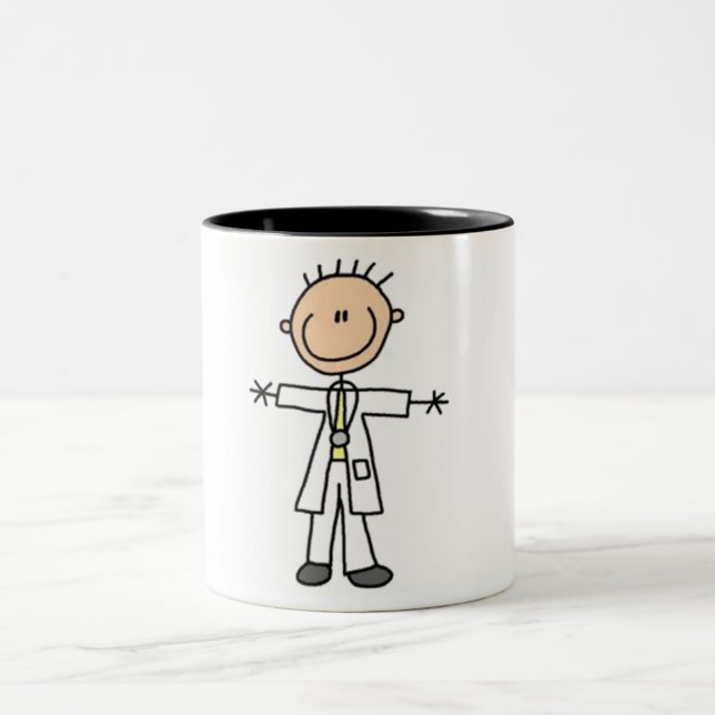 Caneca De Café Em Dois Tons Figura do Dr Stick (Centro)
