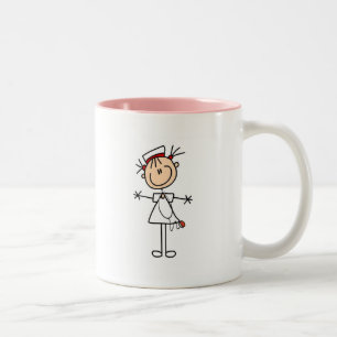 Caneca De Café Em Dois Tons Figura fêmea branca presentes da vara da