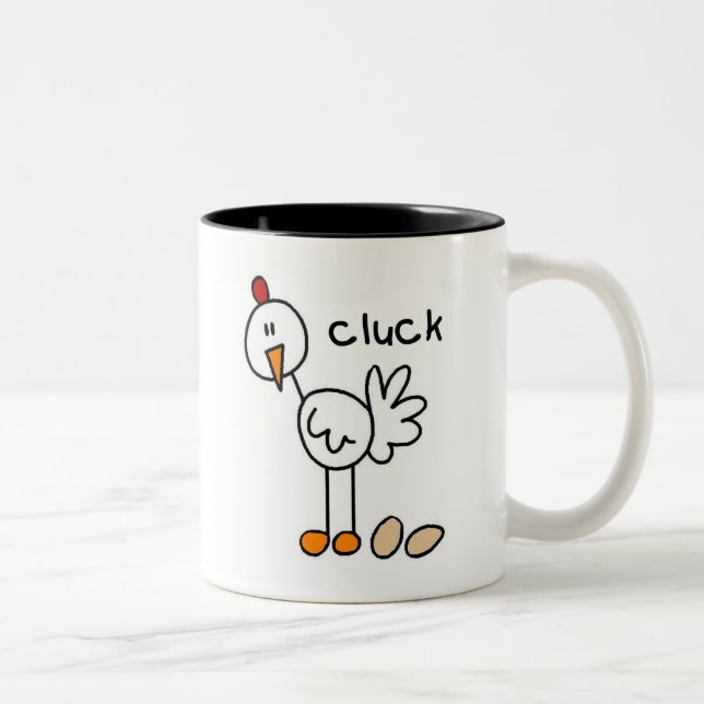 Caneca De Café Em Dois Tons Figura galinha da vara (Direita)