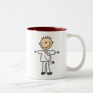 Caneca De Café Em Dois Tons Figura masculina enfermeira da vara