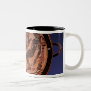 Caneca De Café Em Dois Tons Figura preta kylix