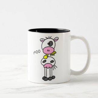 Caneca De Café Em Dois Tons Figura vaca da vara