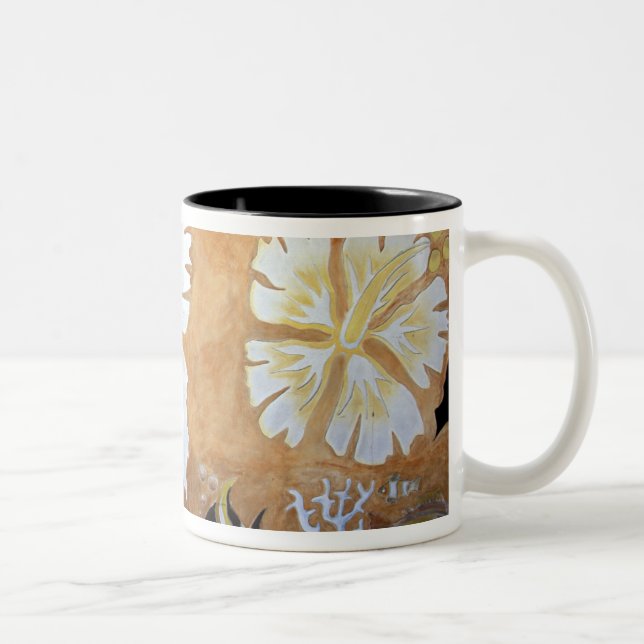 Caneca De Café Em Dois Tons Fiji, arte mural. (Direita)