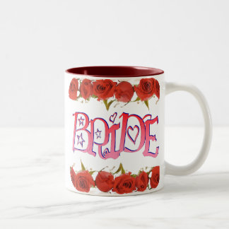 Caneca De Café Em Dois Tons Fileiras cor-de-rosa da noiva (1) extravagante