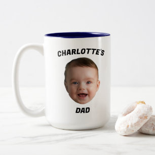 Caneca De Café Em Dois Tons Filha De Bebê Personalizada, Novo papai De Mug Per
