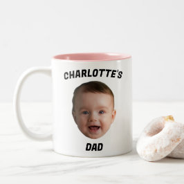 Caneca De Café Em Dois Tons Filha De Bebê Personalizada, Novo papai De Mug Per