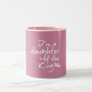 Caneca De Café Em Dois Tons Filha do rei Bíblia, cor-de-rosa