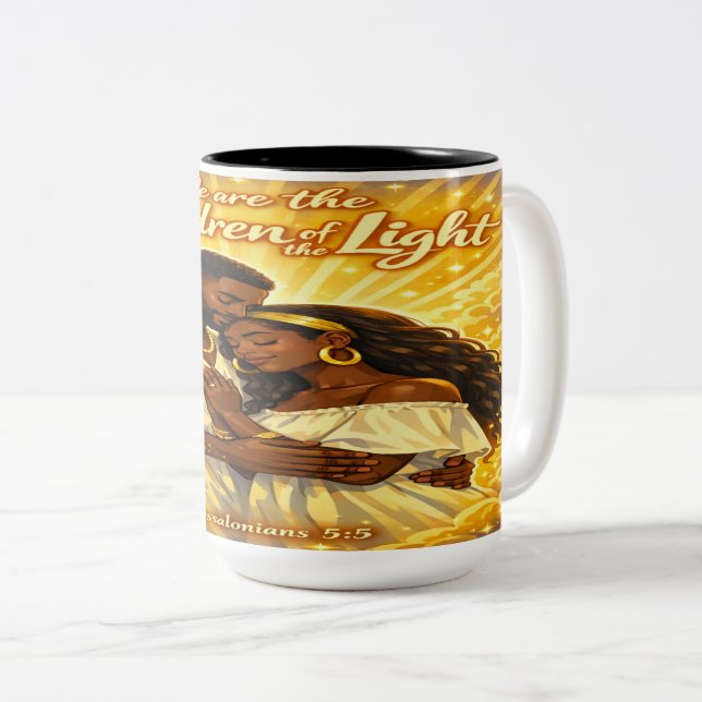 Caneca De Café Em Dois Tons Filhos da Luz (Frente Esquerda)