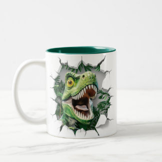 Caneca De Café Em Dois Tons Filhos de chocolate quente de dinossauro 3D