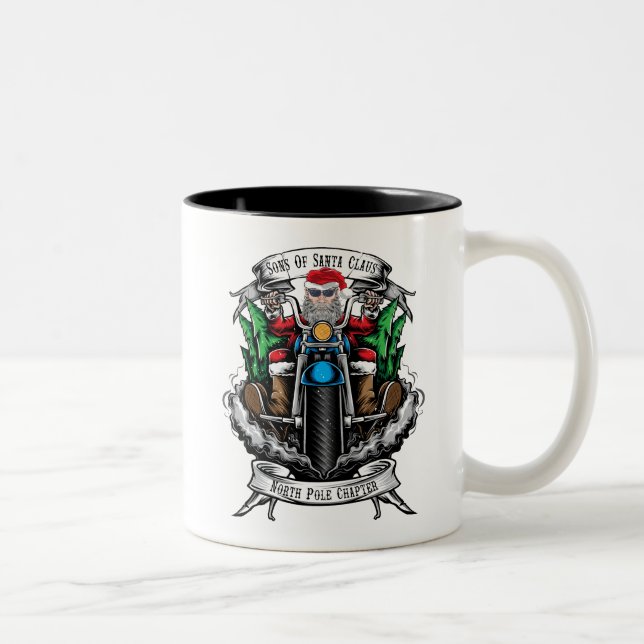 Caneca De Café Em Dois Tons Filhos De Santa Claus Do Polo Norte (Direita)